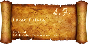 Lakat Fulvia névjegykártya